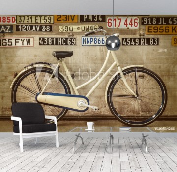 Picture of Vintage lady bicycle in an old factory